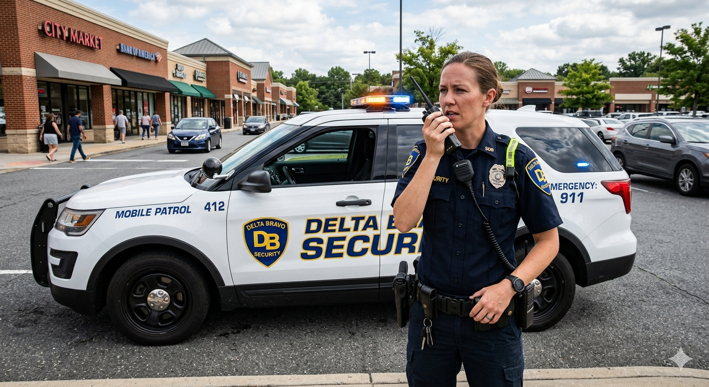 Security officer on mobile patrol